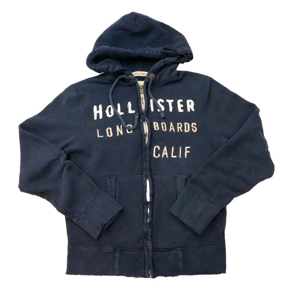 Vintage Hollister Navy ZIP Up Hoodie Size M